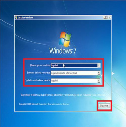 Windows 7 installation 