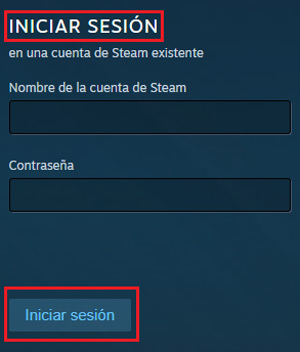 Steam session login form