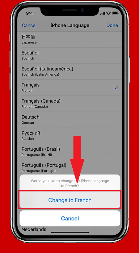 Steps to change the keyboard language on iPhone phones and tablets