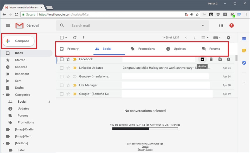 new Gmail interface