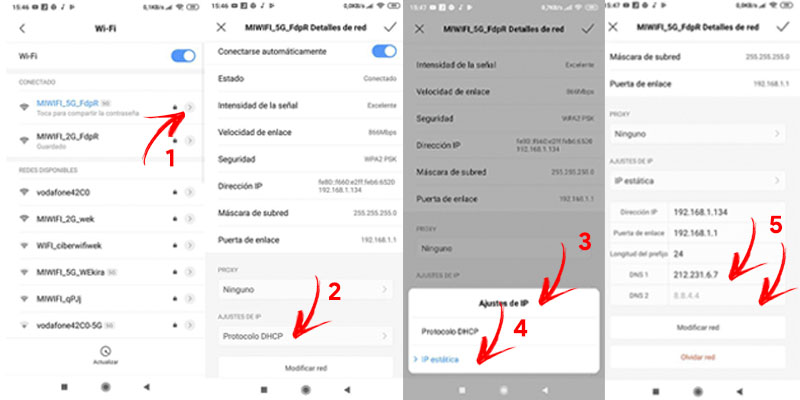 change android dns