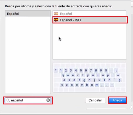 Steps to set Mac keyboard to Spanish, Adding language