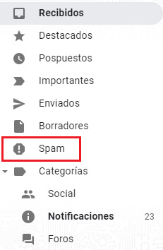Cancel spam mail in Gmail