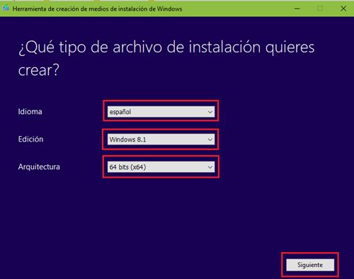 Choose type installation Windows wizard tool