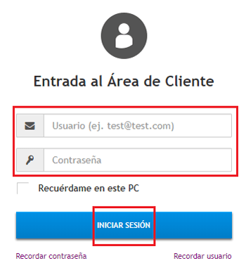ONO account client area access