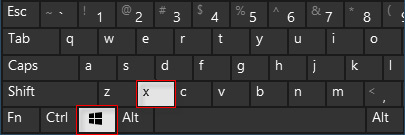 Win + X keyboard key combination