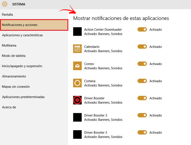 Windows 10 notifications and actions