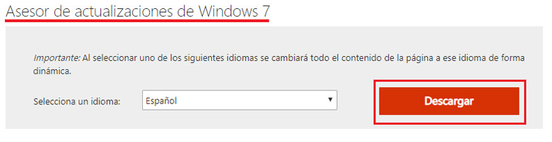 Download the Windows 7 update advisor