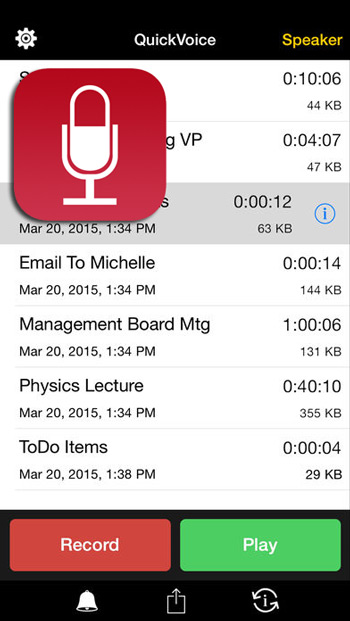 QuickVoice2TEXT Email iphone