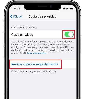 Backup from iCloud perform