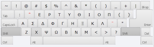 this is what a virtual greek keyboard looks like other letters