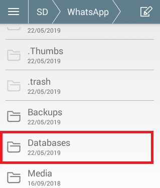 databases folder