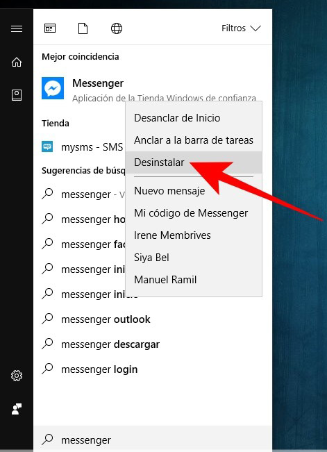 Steps to Uninstall Facebook Messenger from Windows 10