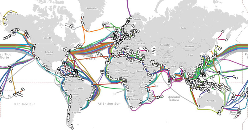 Map of submarine internet cables