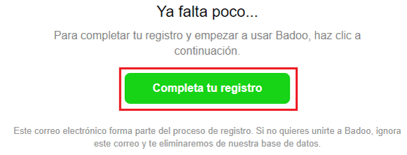 Complete the Badoo registration process