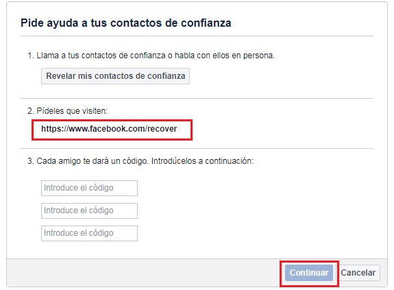 ask your trusted Facebook contacts for help