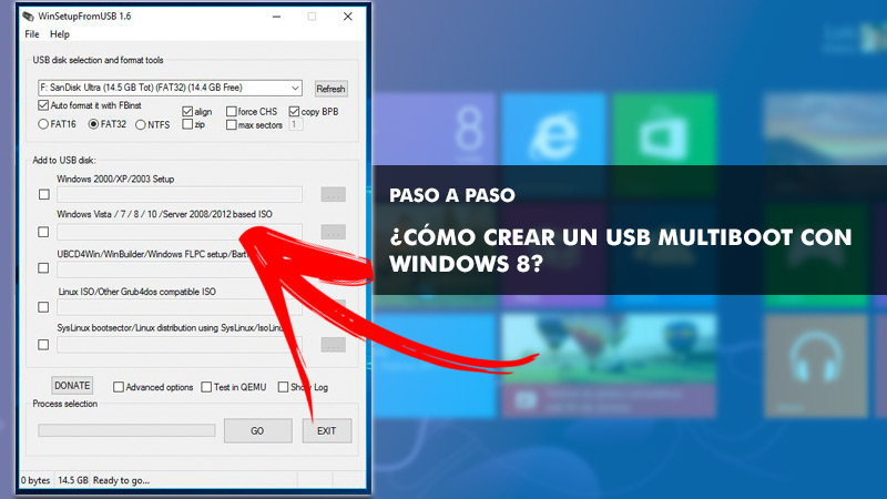 Learn step by step how to create a USB Multiboot with Windows 8