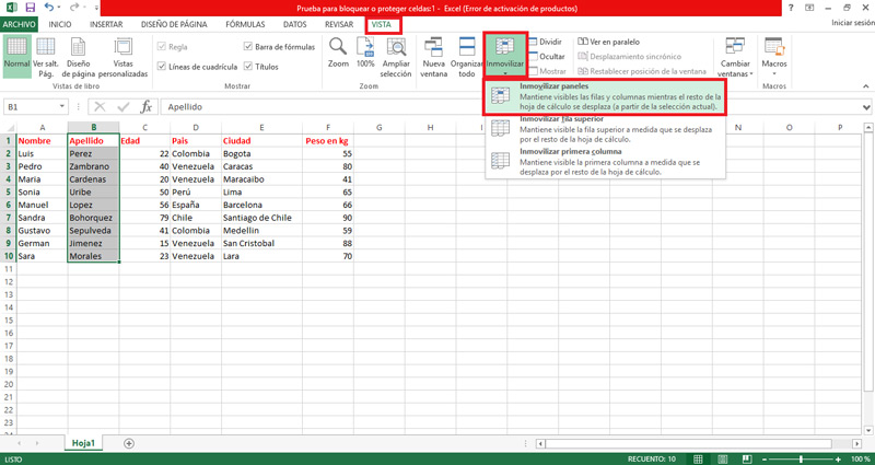 Steps to lock or protect cells in Excel from being modified on Windows and Mac