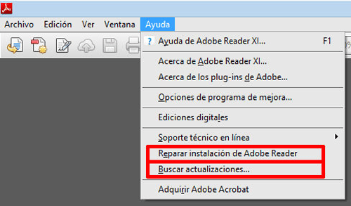 Check for new updates Adobe Acrobat Reader 