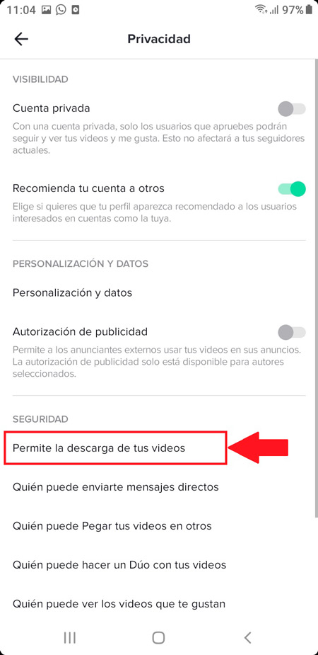 Learn step by step how to disable automatic downloads of my videos on TikTok