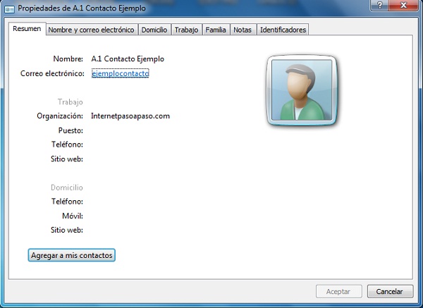 vCard contacts windows