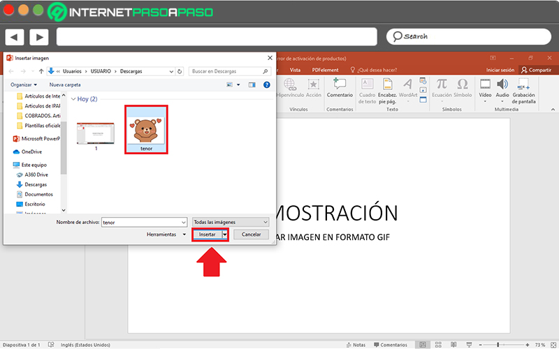 Learn step by step how to insert a GIF image into PowerPoint