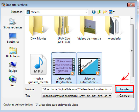 import with movie maker