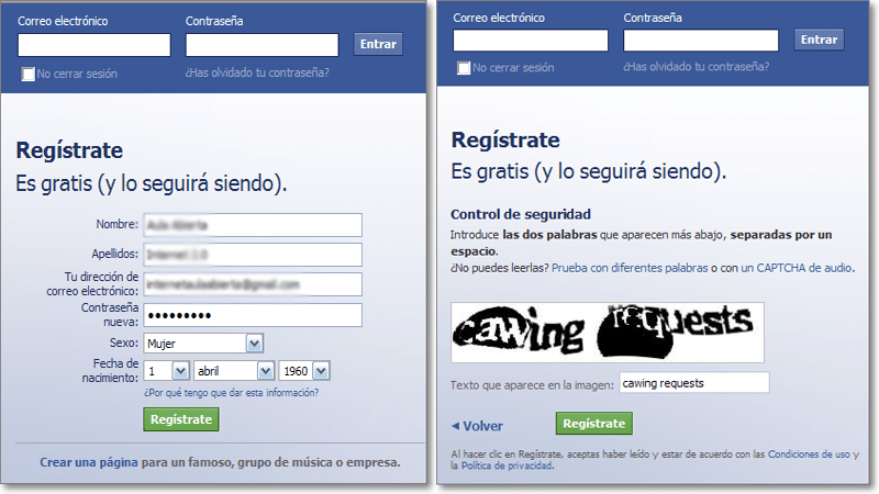 Steps to follow to register a Facebook account for the first time