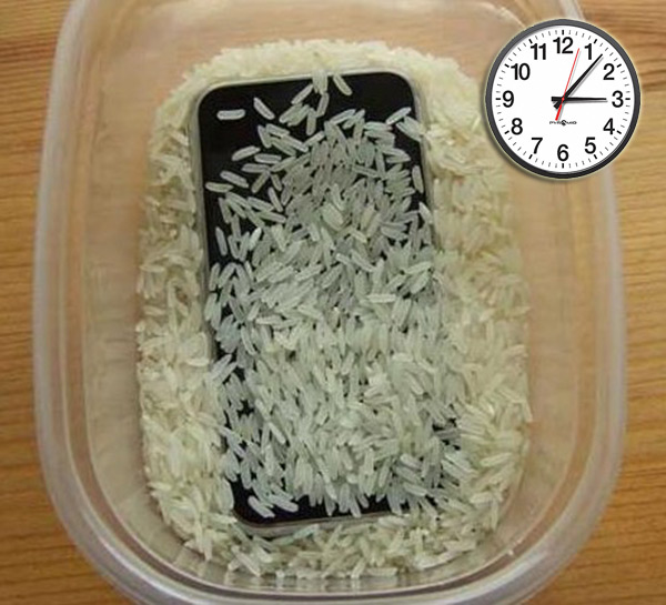 Stick the phone in rice