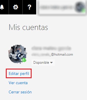 Go to edit Hotmail account profile