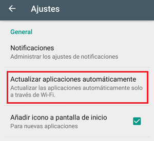 Activate Update apps automatically