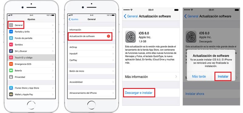 Download and update iOS operating system on iPhone phone