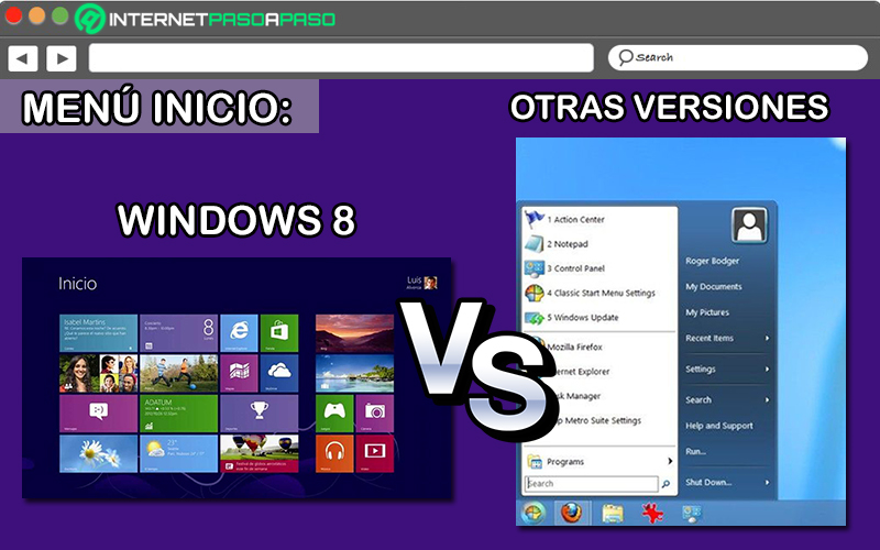 What are the differences between the Windows 8 start menu and other versions of the operating system?