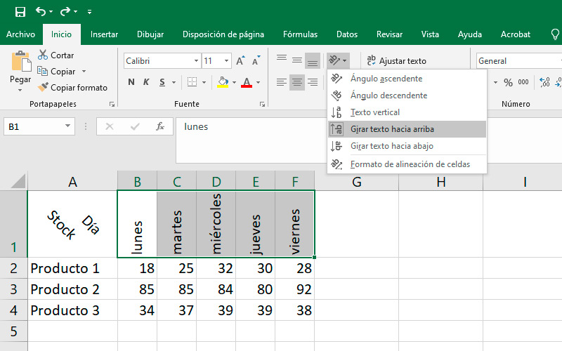 Learn step by step how to write vertically in an Excel spreadsheet