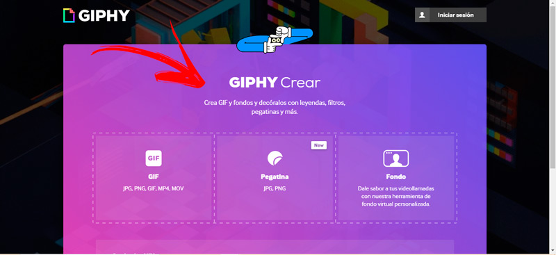 Go to the Giphy Maker website 