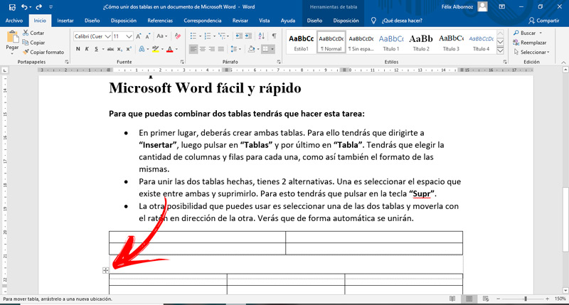 Steps to combine two tables into one in Microsoft Word fast and easy