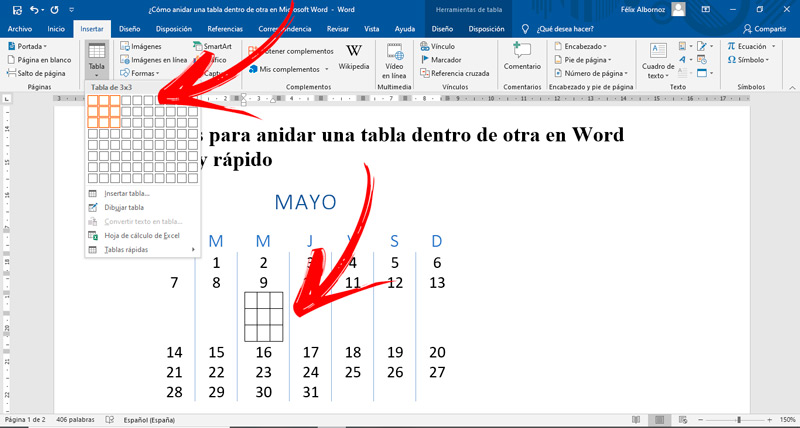 Steps to nest a table inside another in Word easy and fast