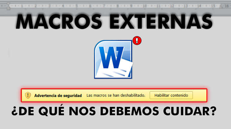What should we be careful about before running external macros in Word?